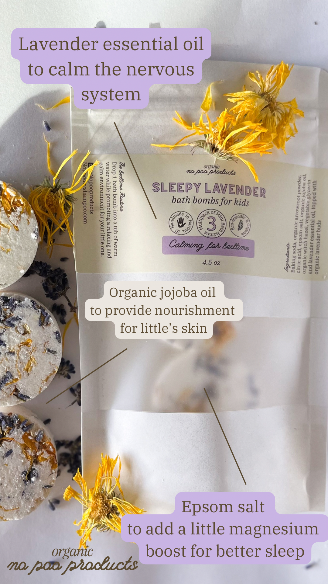 Sleepy Lavender Bath Bombs for Kids