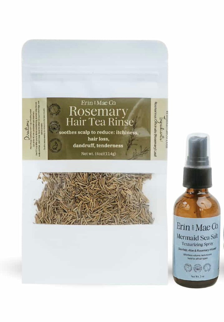 Rosemary Hair Tea Rinse + Mermaid Spray, Scalp Reset Duo - Complete Scalp Ritual