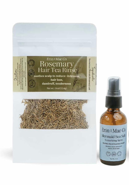 Rosemary Hair Tea Rinse + Mermaid Spray, Scalp Reset Duo - Complete Scalp Ritual